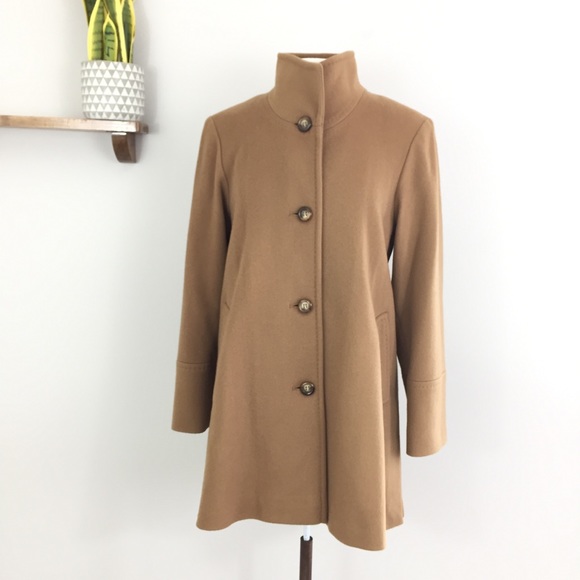 fleurette placket front wool car coat